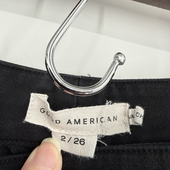 Good American Womens Black Trousers Size 2/26 Dress Pants Wide Leg Raw Hem - Picture 5 of 8